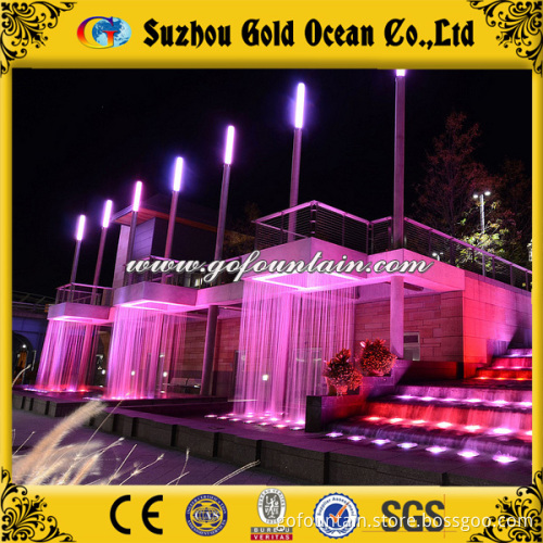 Artificial Outdoor Water Curtain Fountain with LED Lights